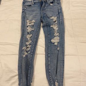 American eagle skinny ripped jeans